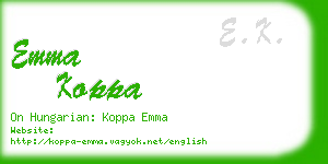 emma koppa business card